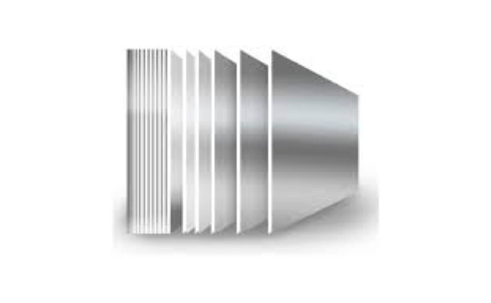 Nanolaminated metal sheets.