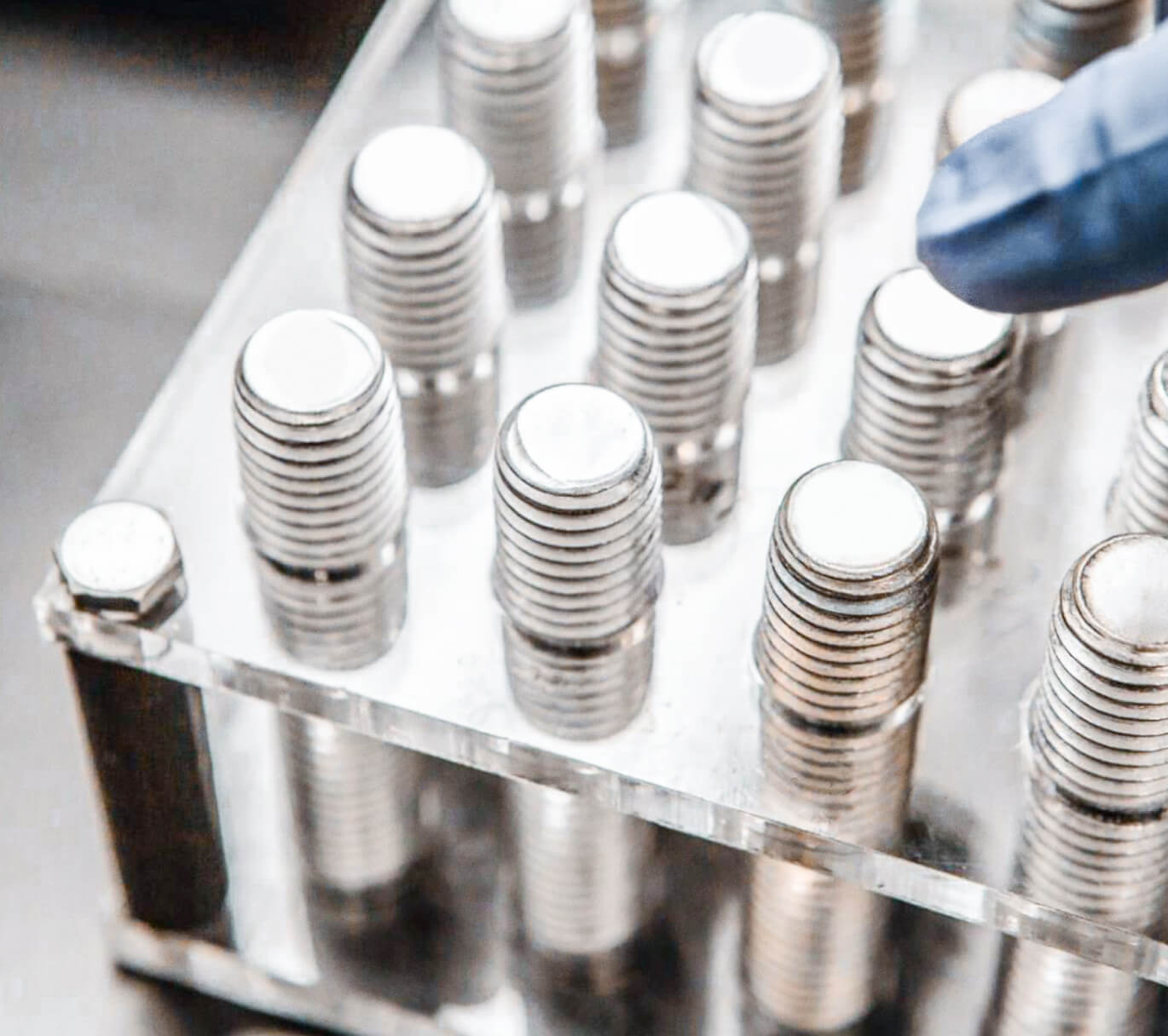 Multiple bolts in lab.