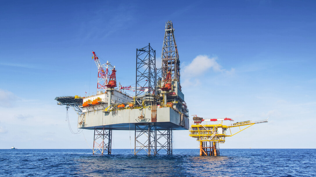 Offshore oil rig.