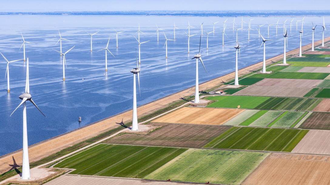 Offshore windfarm.