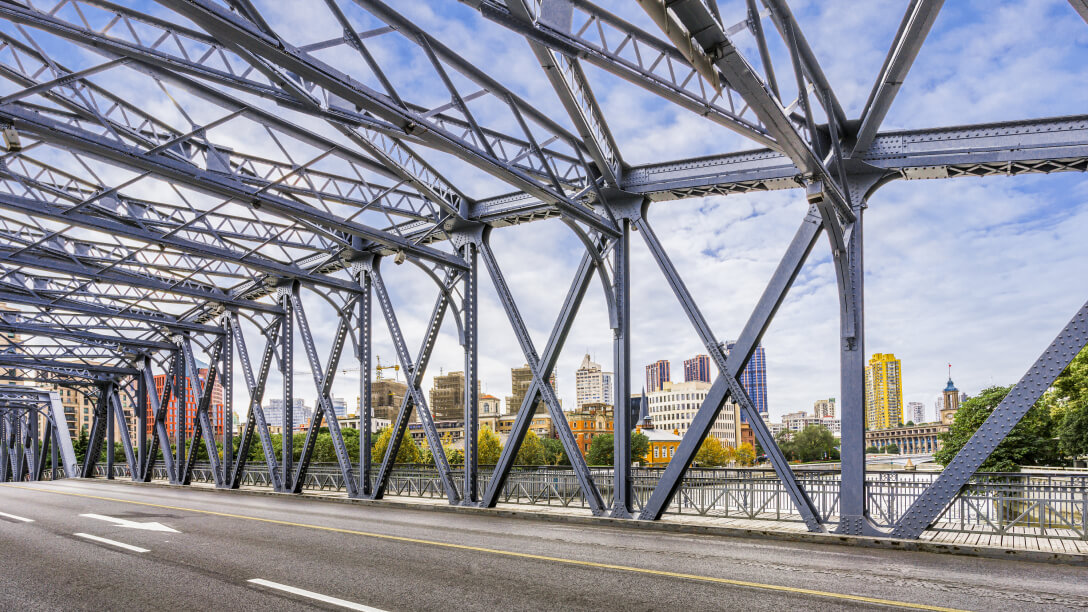 Metal bridge.